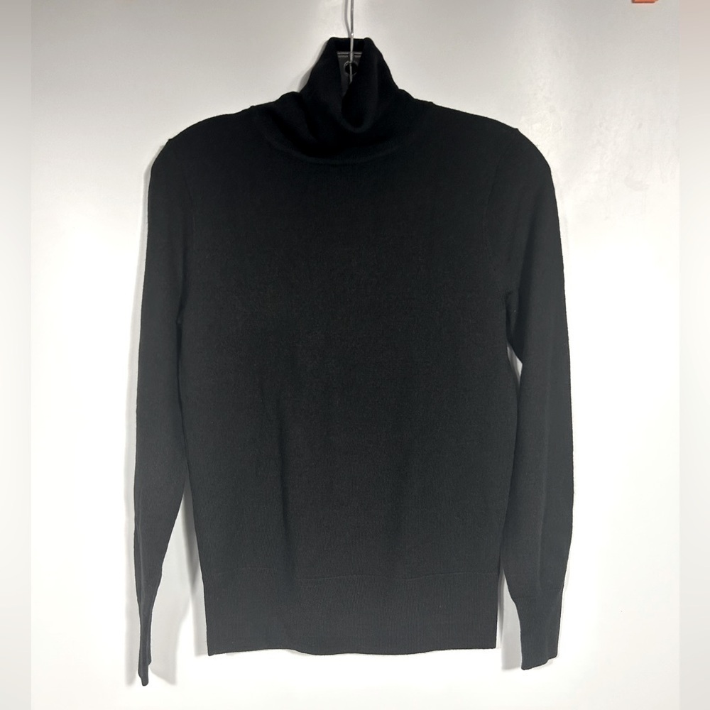 J.Crew Factory Machine-washable merino wool-blend turtleneck Size S Black